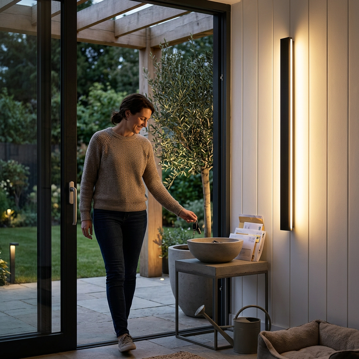 Retro Outdoor Rectangular Strip Waterproof LED Wall Sconce Lamp