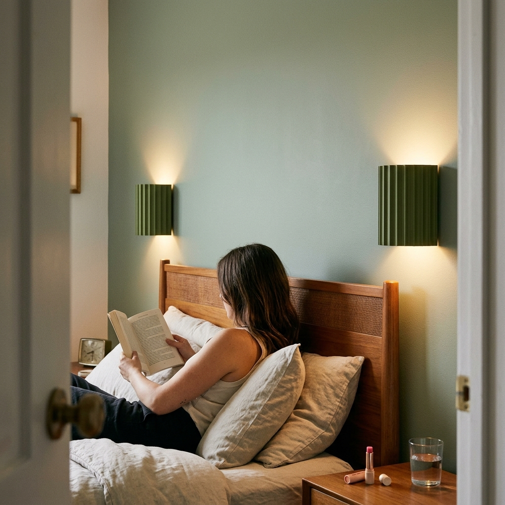 Contemporary Scandinavian Resin Half Column 2-Light Wall Sconce Lamp For Hallway