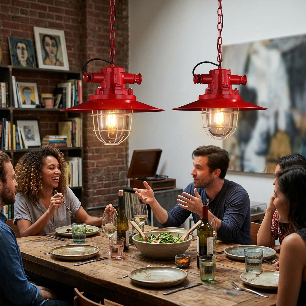 Industrial Vintage Blast Iron Cage 1-Light Pendant Light