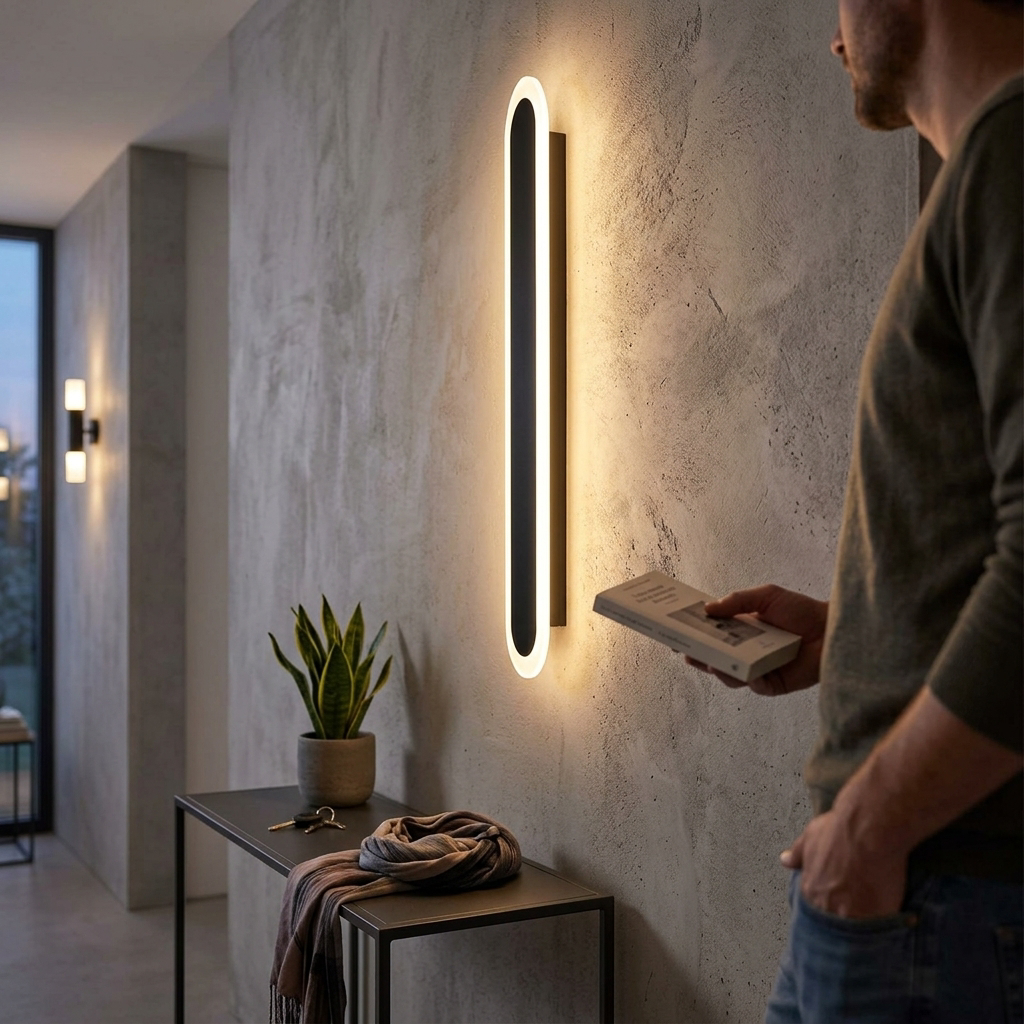 Modern Simplicity Solar Waterproof Aluminum Acrylic Strip Wave LED Wall Sconce Lamp For Outdoor Patio