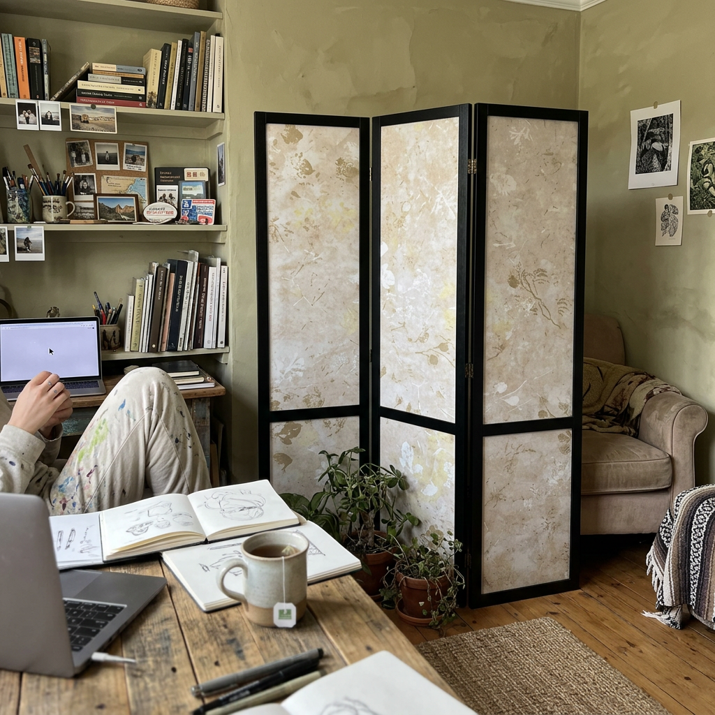 Traditional French Rectangular Fir Wood Solid Wood Plywood Cotton Canvas Room Divider For Living Room