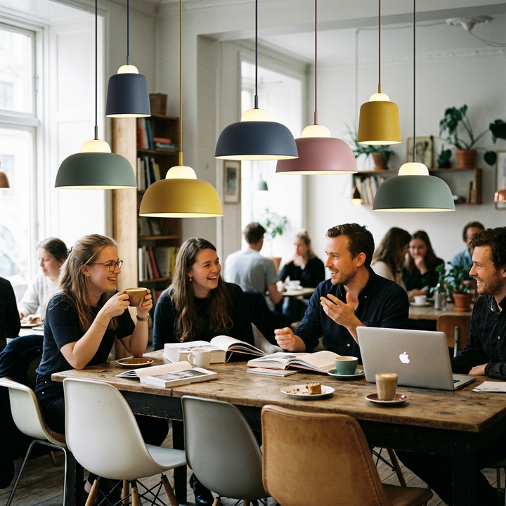 Nordic Creative Macaron Aluminum 1-Light Dome Pendant Light