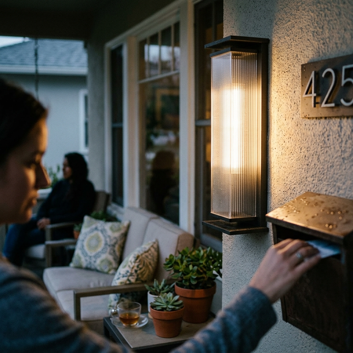 Modern Minimalist Waterproof Rectangle PC Stainless Steel LED Wall Sconce Lamp For Outdoor