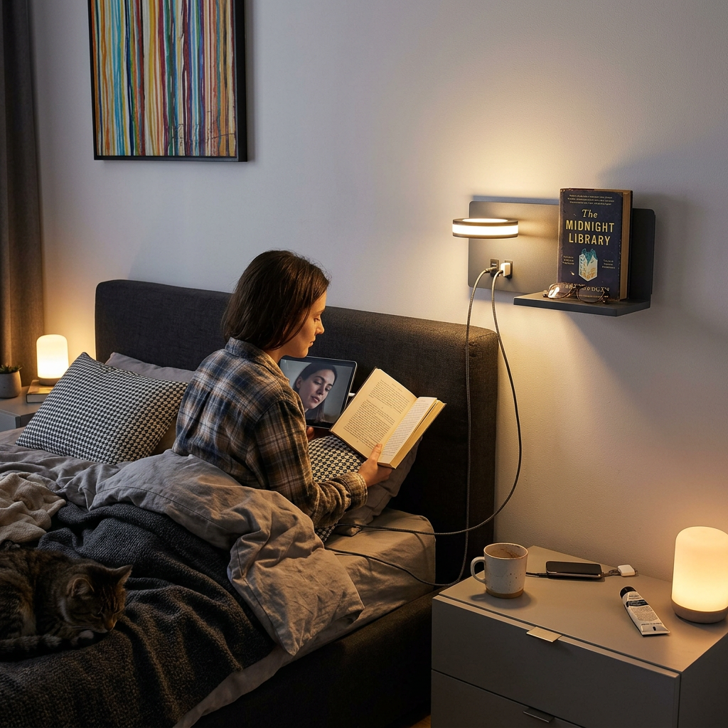 Modern Simple Flat Reading USB Smart LED Wall Sconce Lamp
