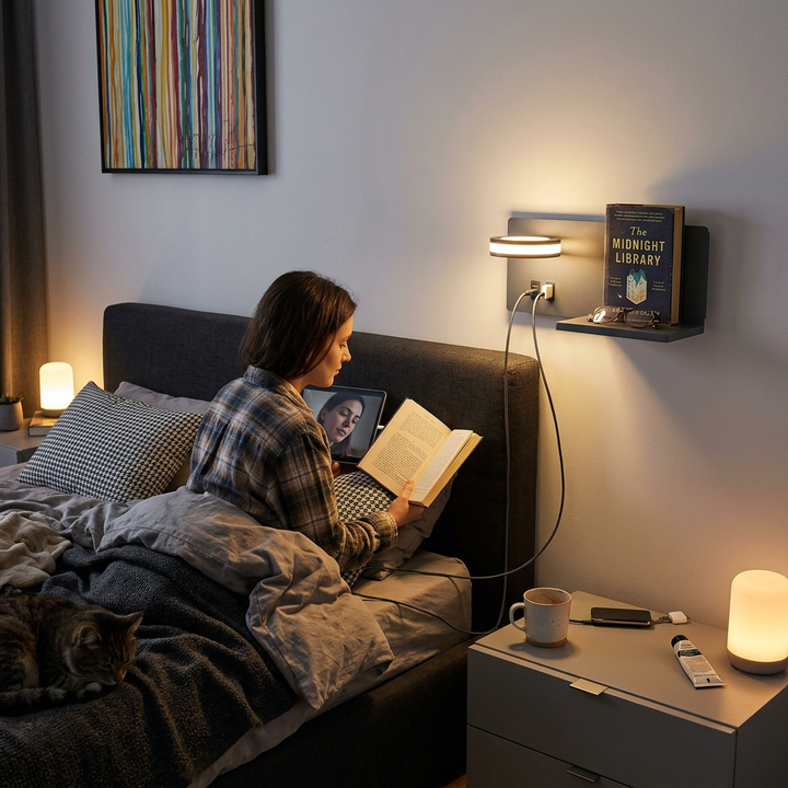 Modern Simple Flat Reading USB Smart LED Wall Sconce Lamp