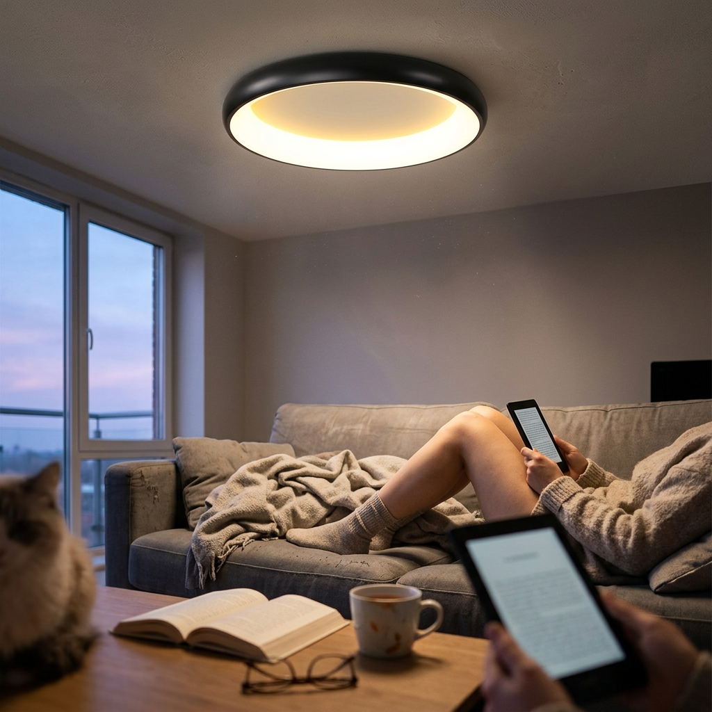 Modern Minimalist Round Aluminum Acrylic LED Flush Mount Ceiling Light
