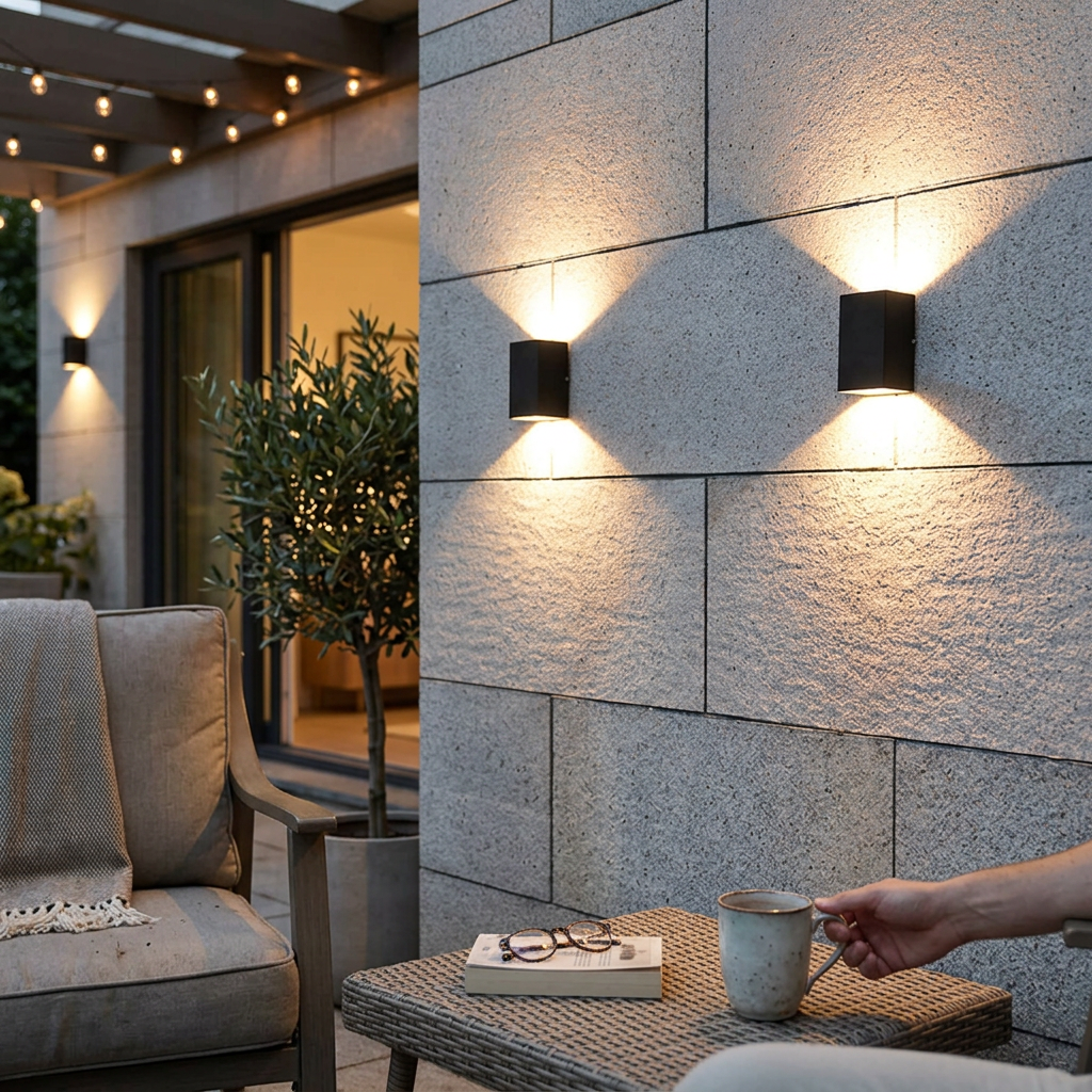 Modern Pure Black Rectangular Waterproof Aluminum LED Wall Sconce Lamp