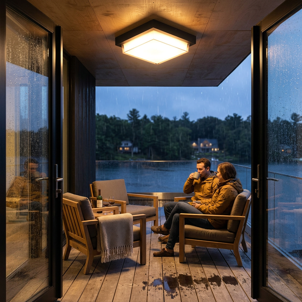 Contemporary Industrial Square Aluminum LED Waterproof Outdoor Flush Mount Light For Garden