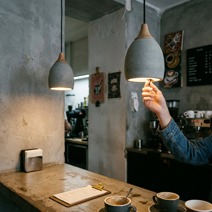 Minimalist Cement Dome 1-Light Pendant Light