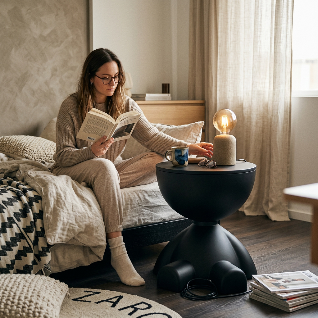 Contemporary Creative Bear Round Plastic Side Table For Living Room