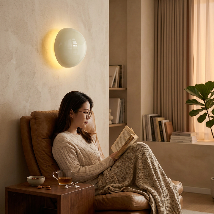 Modern Minimalist Iron Round Ambiance LED Wall Sconce Lamp For Living Room