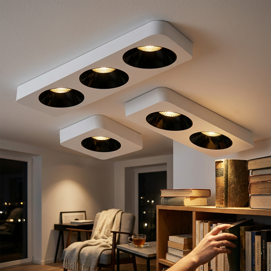 Modern Minimalist Iron Square Rectangular Honeycomb Network Ultra-thin Spotlight Downlight LED Flush Mount Ceiling Light For Hallway