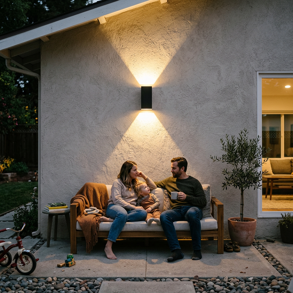 Modern Minimalist Aluminum Smart Square APP Dimming Waterproof LED Wall Sconce Lamp For Outdoor