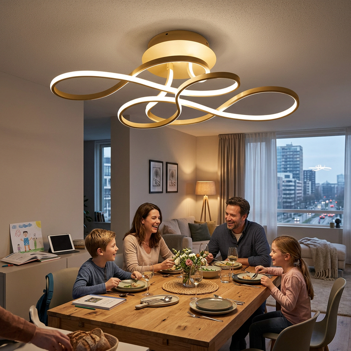 Modern Minimalist Aluminum Acrylic Line LED Flush Mount Ceiling Light
