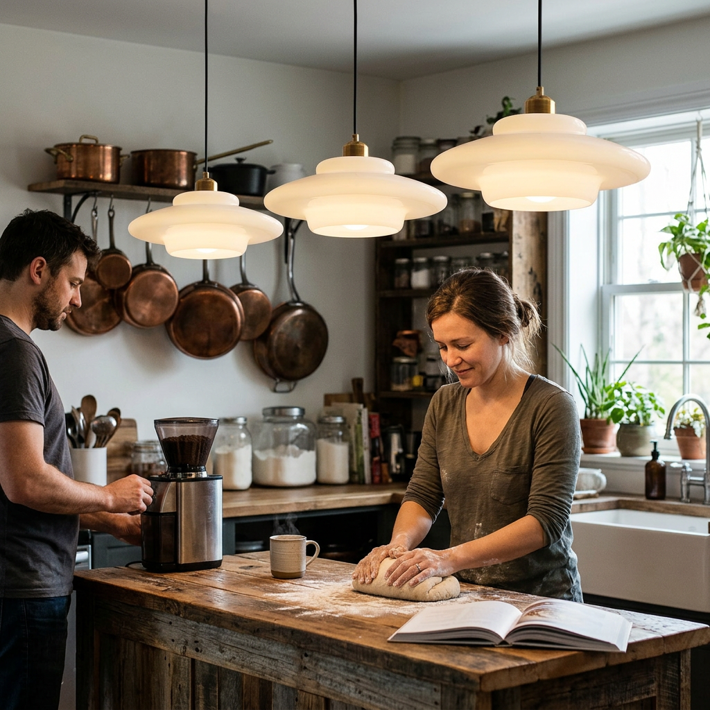 Modern Minimalist Flying Saucer-Shaped Spherical Round Iron Glass 1-Light Pendant Light For Dining Room