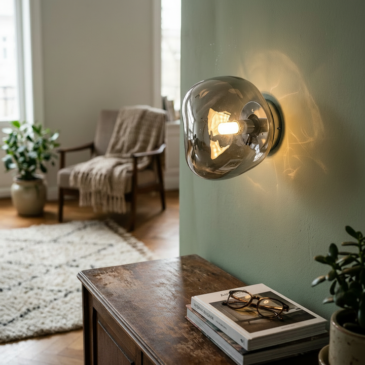 Irregular Minimalist Spherical Glass Wall Sconce