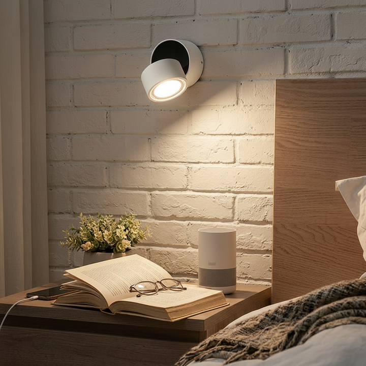 Minimalist Round Aluminium Rotatable LED Wall Sconce