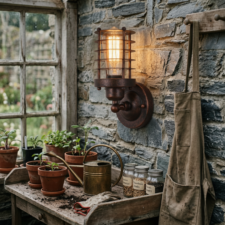 Northern Industrial Wrought Iron Wall Sconce