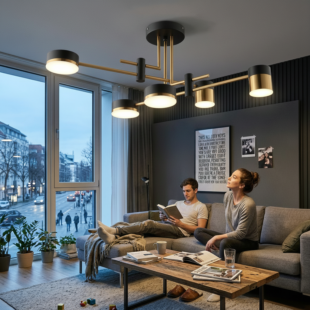 Nordic Round Acrylic LED Semi-Flush Ceiling Light