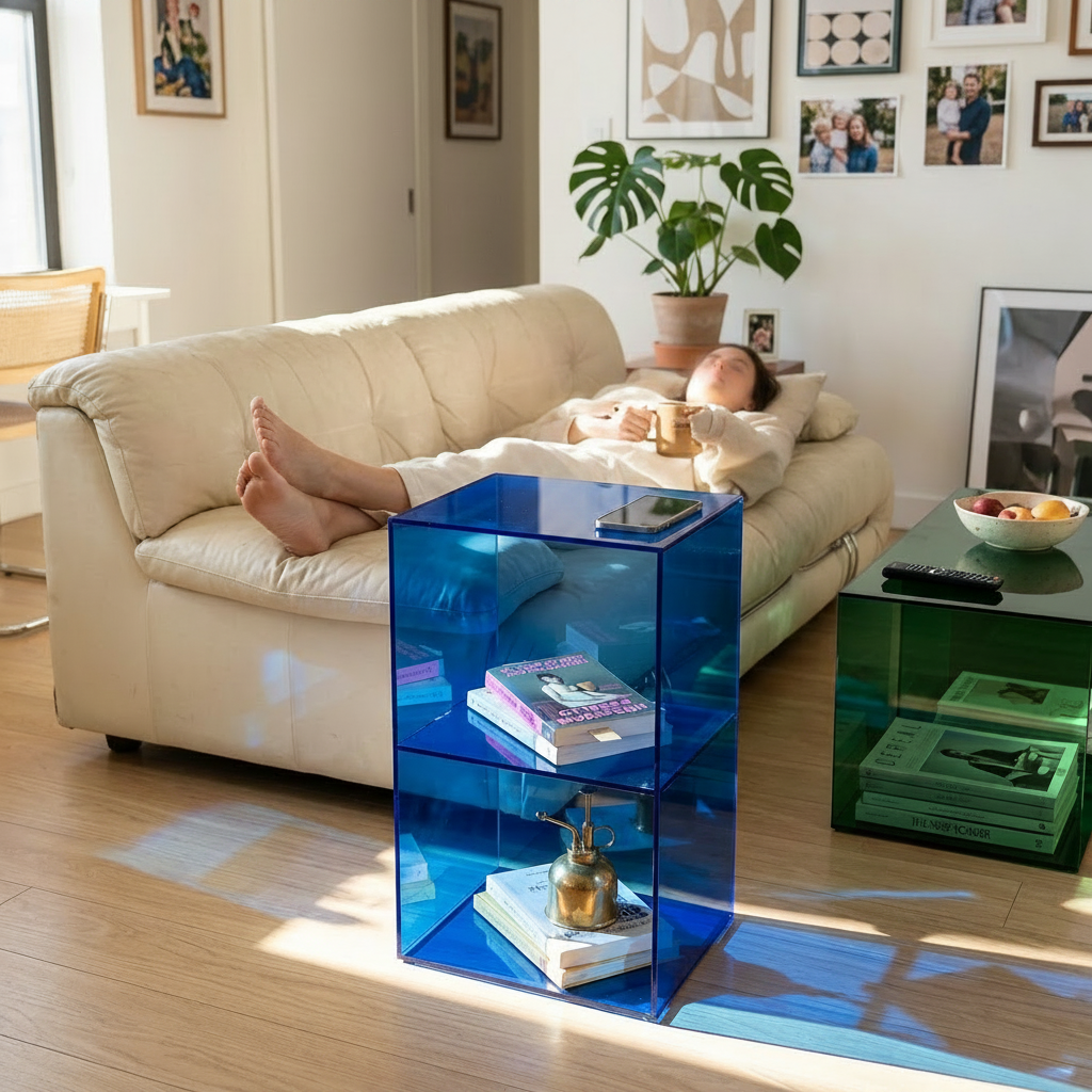 Contemporary Rectangular Acrylic End Table