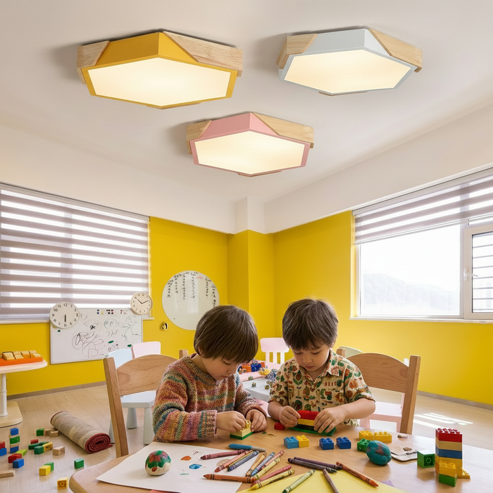 Nordic Wood LED Flush Mount Ceiling Light