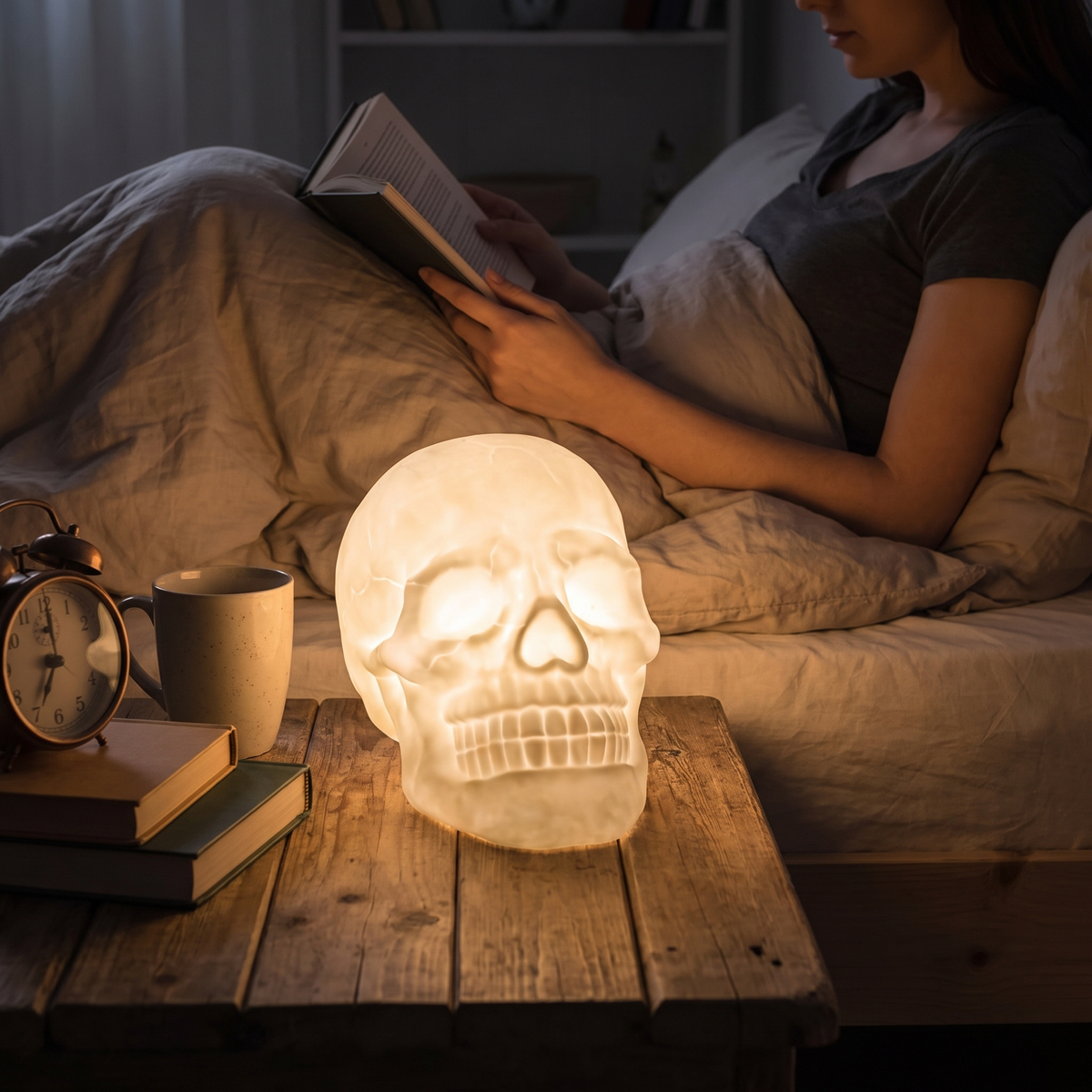 Skull RGB LED Night Light Lamp lifestyle scene