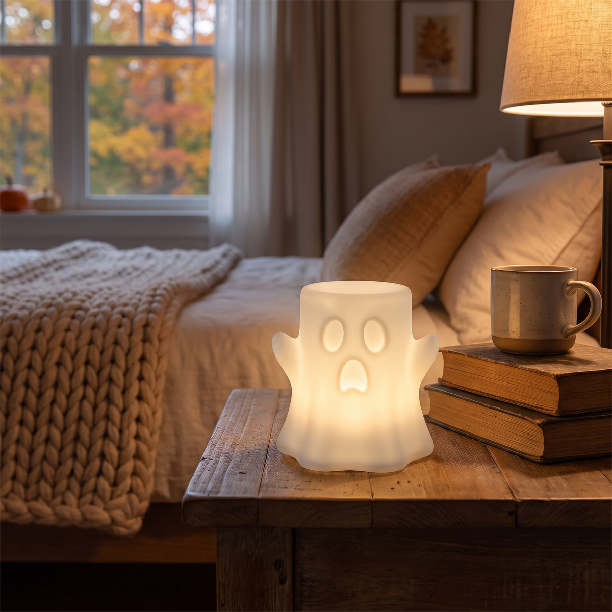Tree Stump Ghost LED Night Light lifestyle scene
