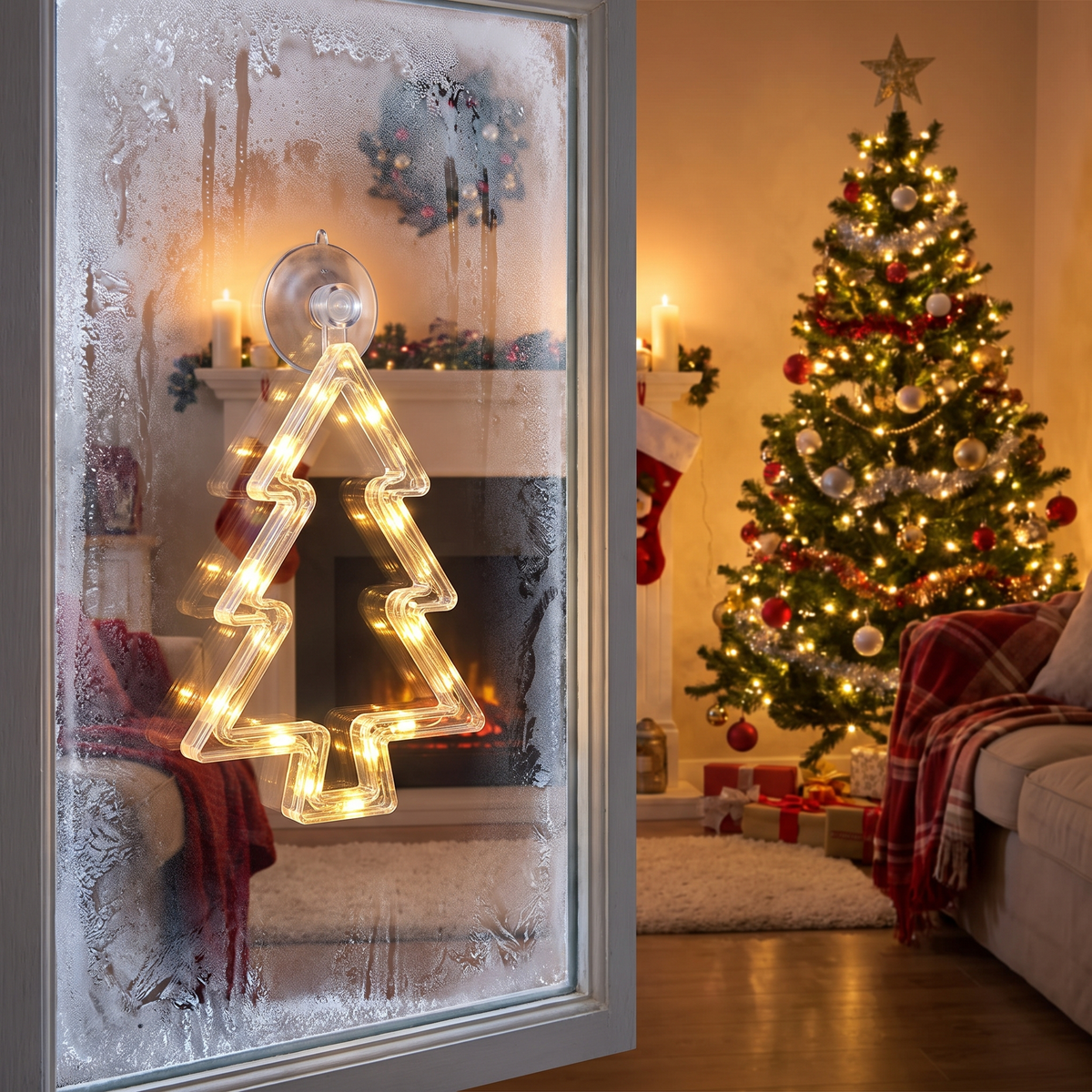Christmas Acrylic Suction Cup Light lifestyle scene
