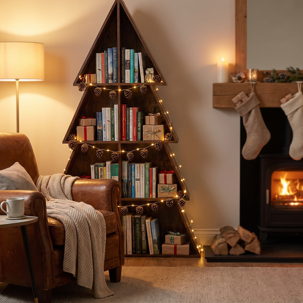 Christmas Tree 4-Tier Bookshelf lifestyle scene