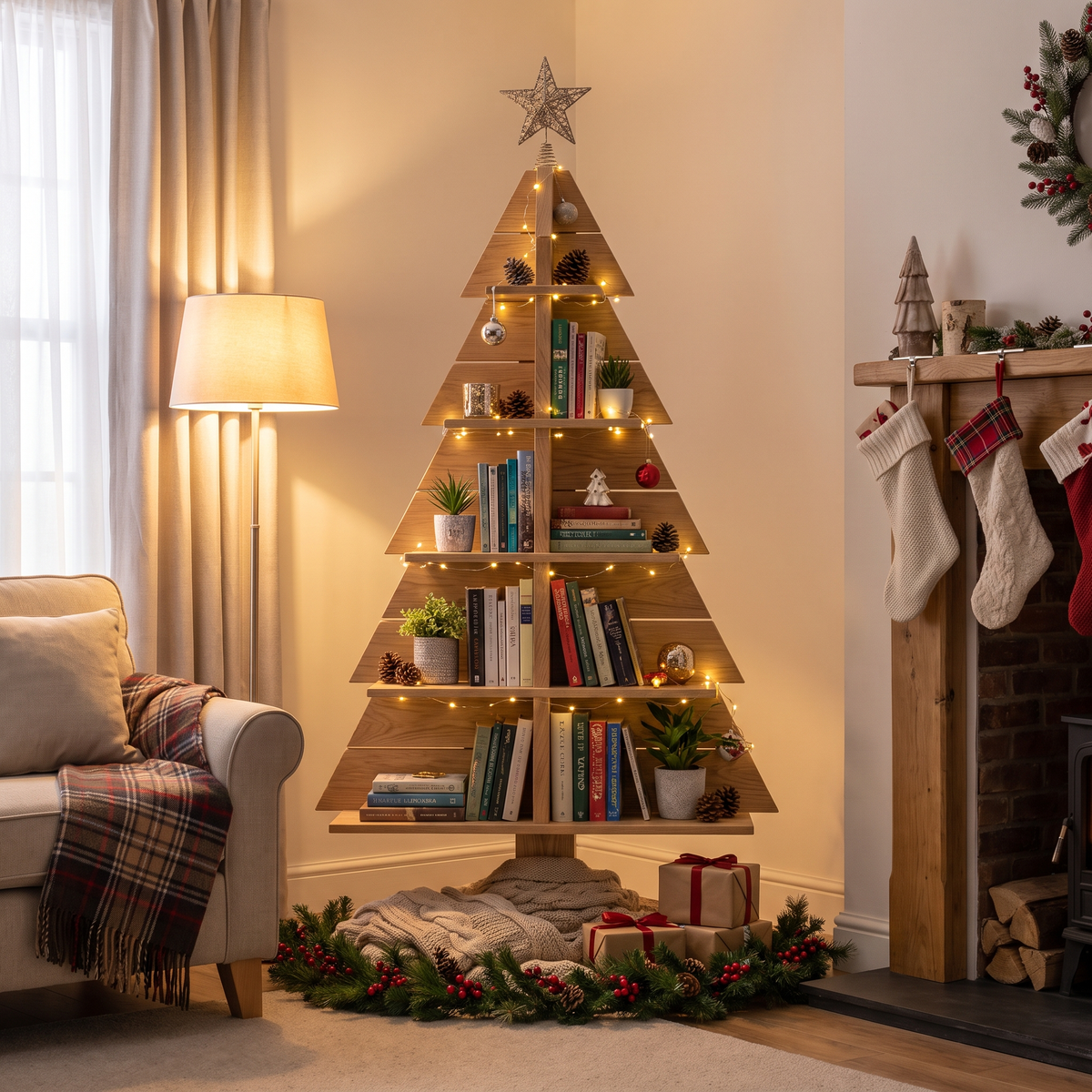 Christmas Tree Movable Bookshelf lifestyle scene