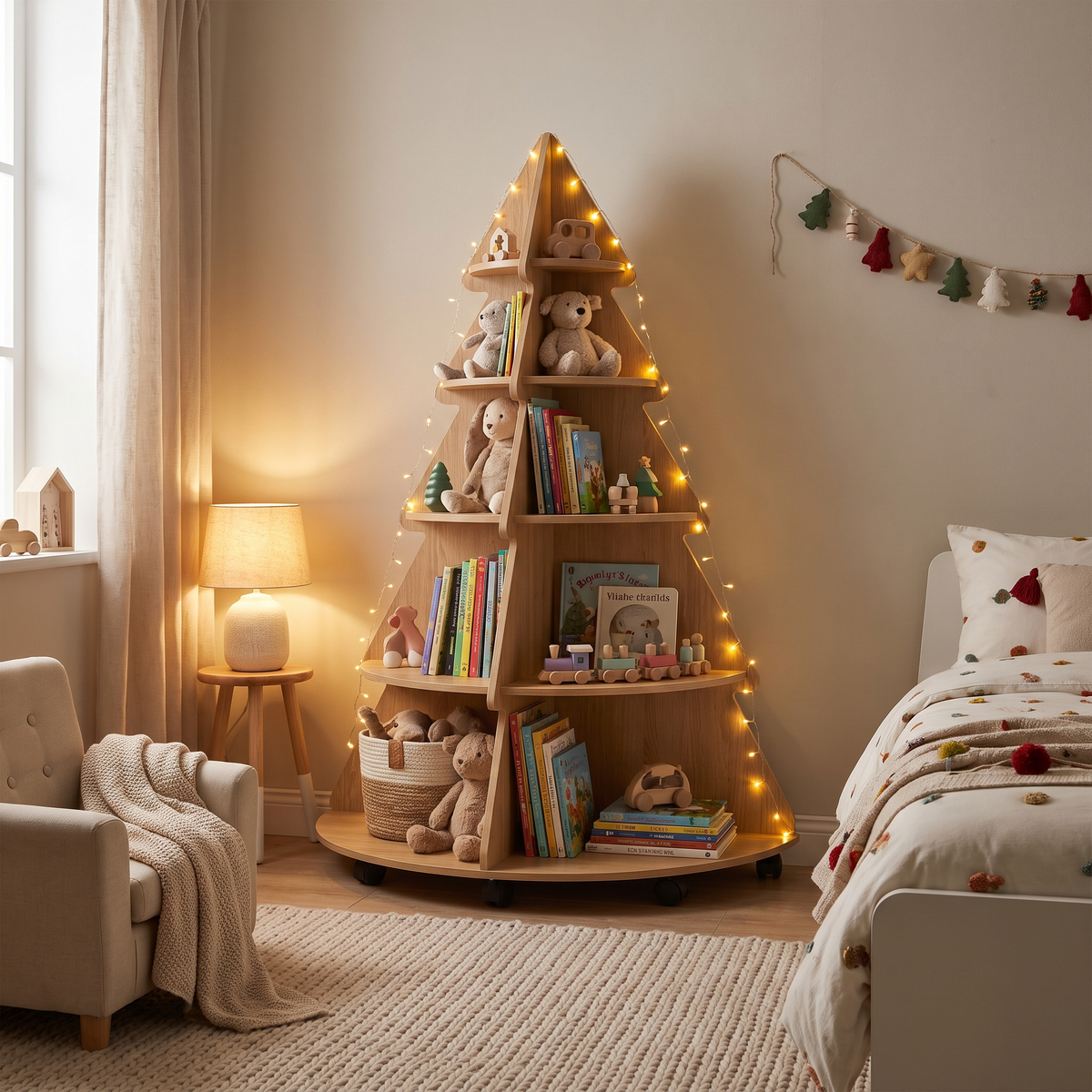 Christmas Tree Kids Movable Bookshelf lifestyle scene