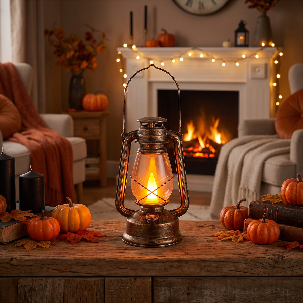 Glowing Oil Lamp Halloween Ornament lifestyle scene