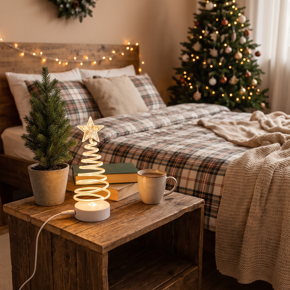 Spiral Star Christmas Night Light lifestyle scene