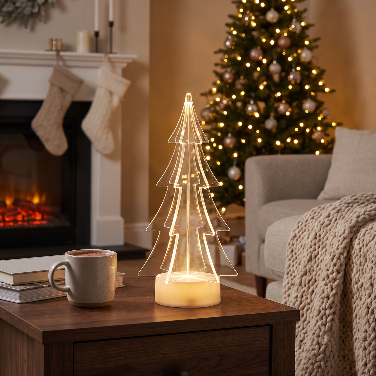 Rechargeable Christmas Tree LED Table Lamp lifestyle scene