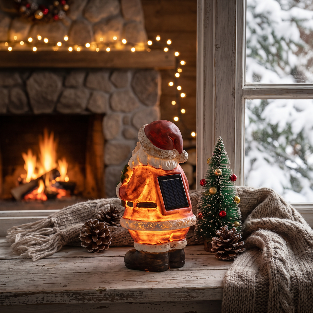 Solar Candle Santa LED Night Light lifestyle scene