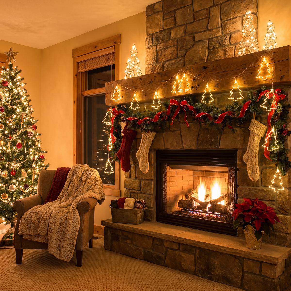 Hanging Christmas Tree LED Lights lifestyle scene