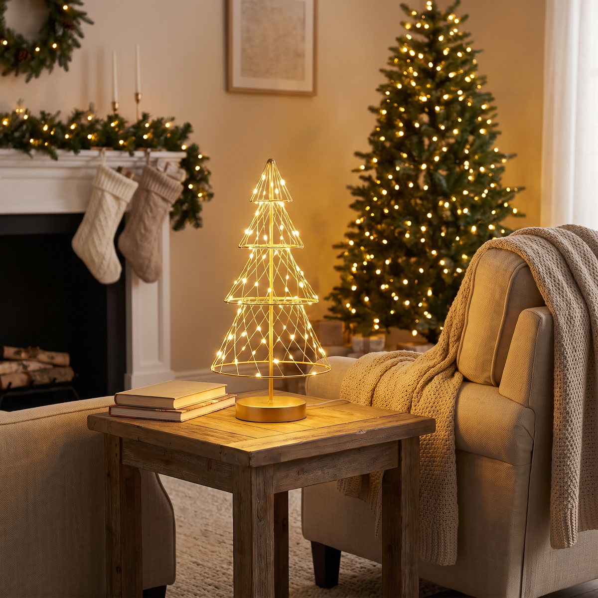 Battery Christmas Tree LED Table Lamp lifestyle scene