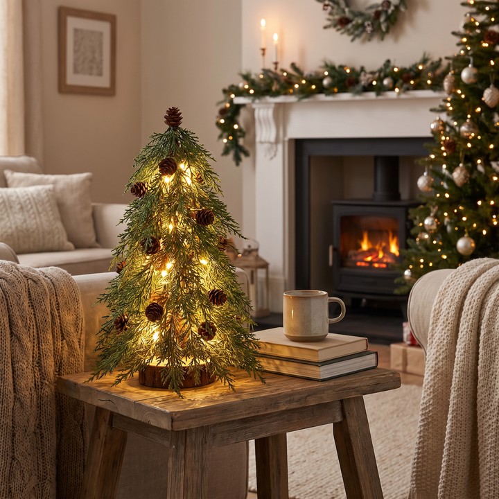 Cedar Needle Christmas Tree Table Lamp lifestyle scene