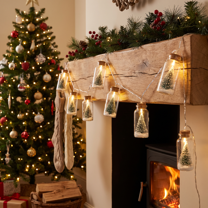 Wishing Bottle Tree Snow String Lights lifestyle scene