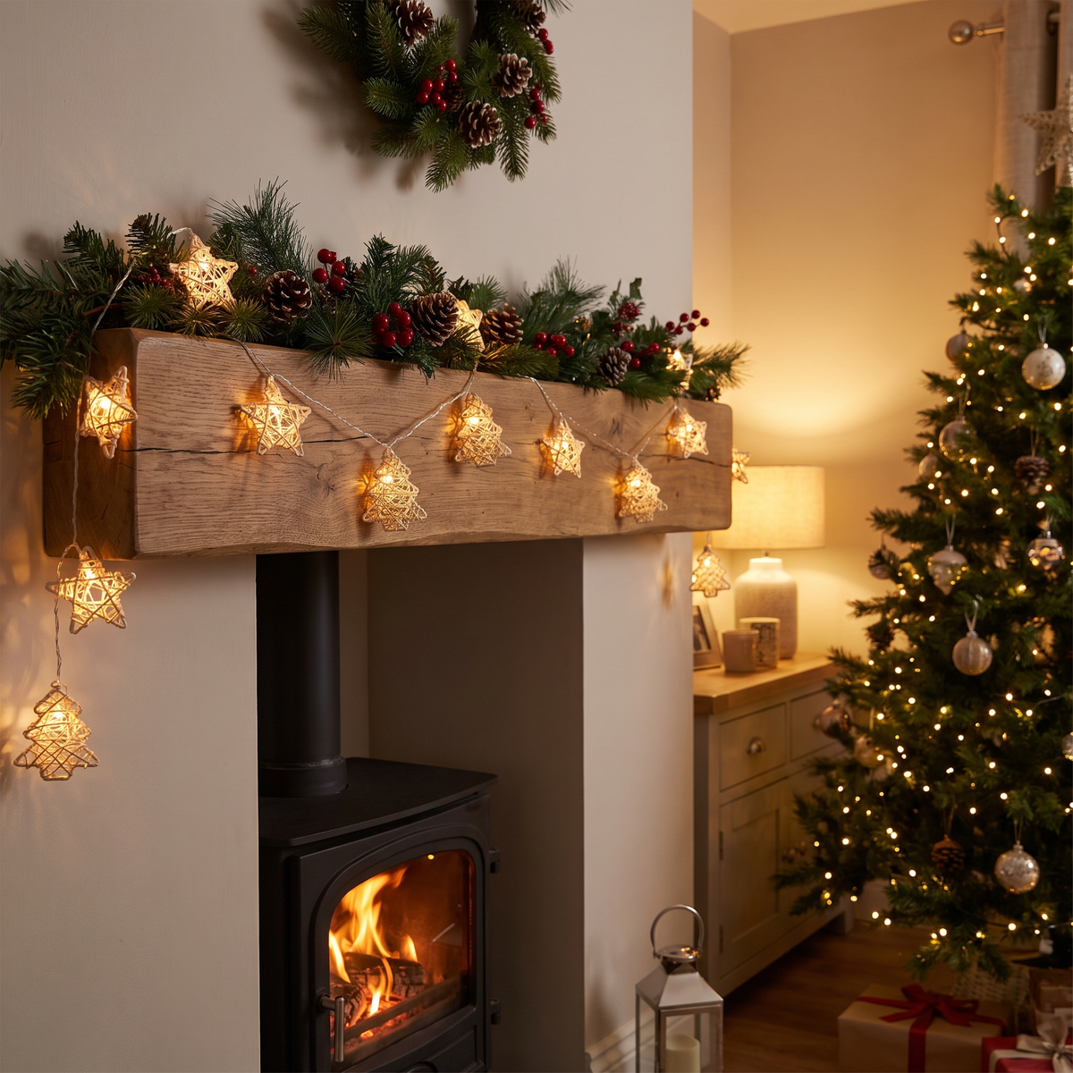 Pentagram Christmas Tree String Lights lifestyle scene